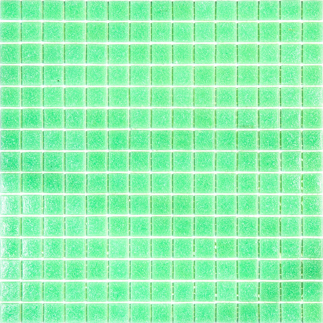 MiR Alma Solid Color 0.8" Sandy Green 12" x 12" Glass Mosaic