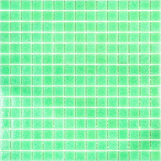 MiR Alma Solid Color 0.8" Sandy Green 12" x 12" Glass Mosaic