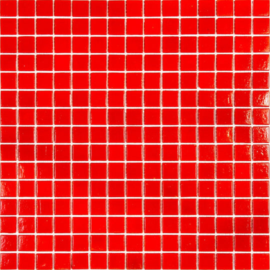 MiR Alma Solid Color 0.8" Sandy Red 12" x 12" Glass Mosaic