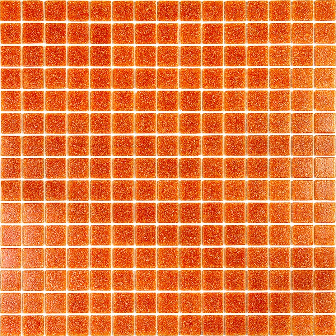 MiR Alma Solid Color 0.8" Sandy Red 12" x 12" Glass Mosaic