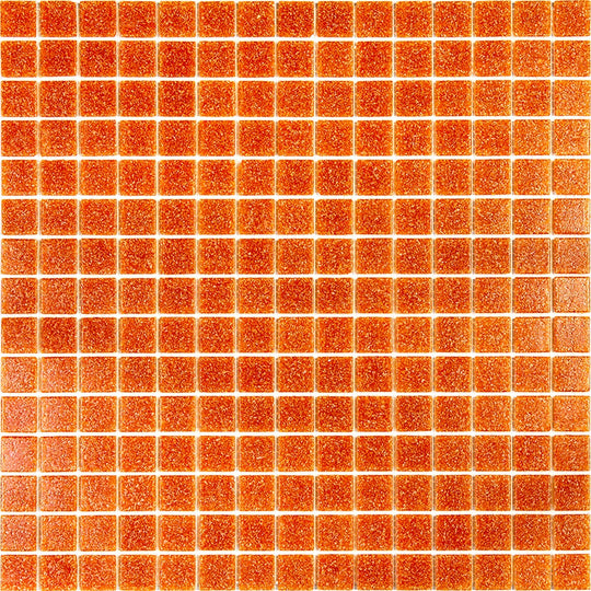 MiR Alma Solid Color 0.8" Sandy Red 12" x 12" Glass Mosaic