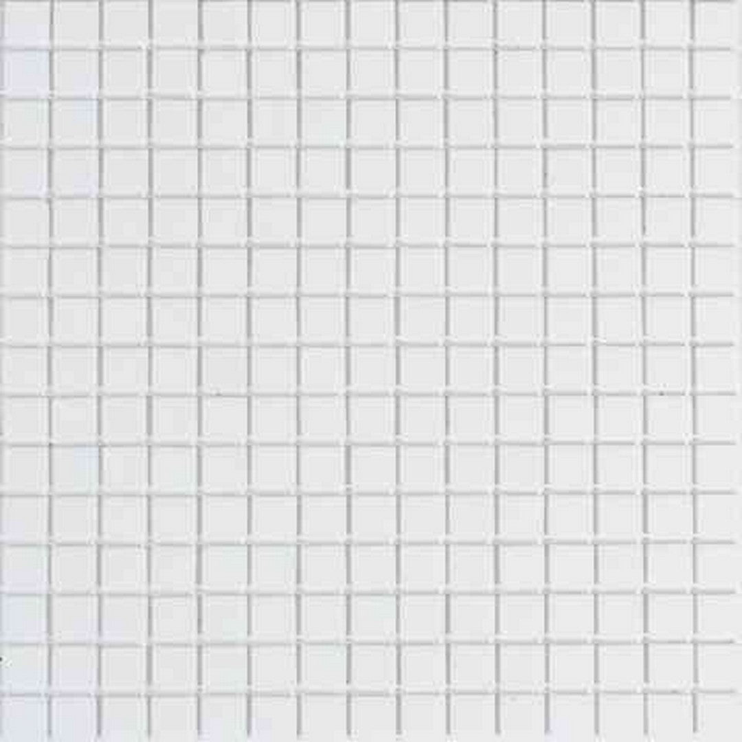 MiR Alma Solid Color 0.8" Sandy White 12" x 12" Glass Mosaic