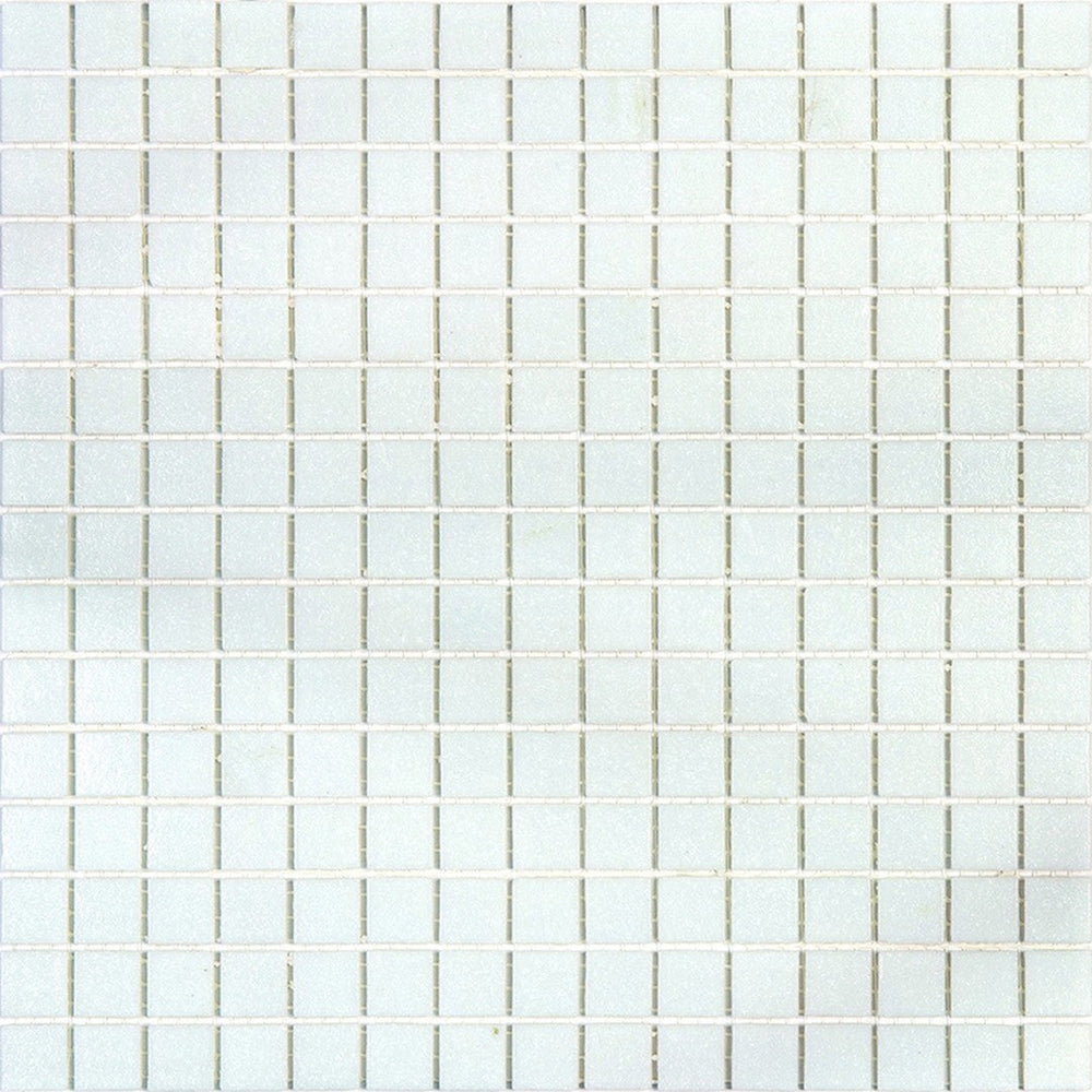 MiR Alma Solid Color 0.8" Sandy White 12" x 12" Glass Mosaic