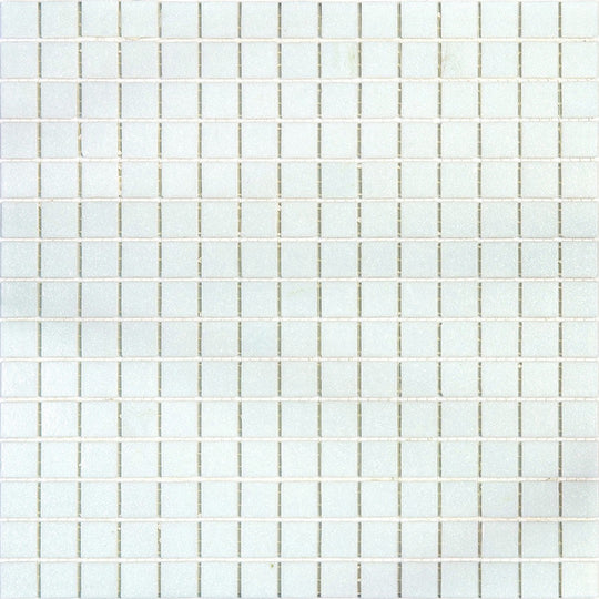 MiR Alma Solid Color 0.8" Sandy White 12" x 12" Glass Mosaic