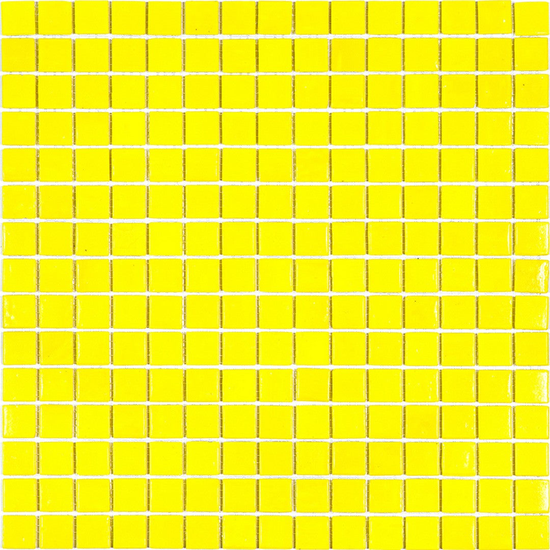 MiR Alma Solid Color 0.8" Sandy Yellow 12" x 12" Glass Mosaic