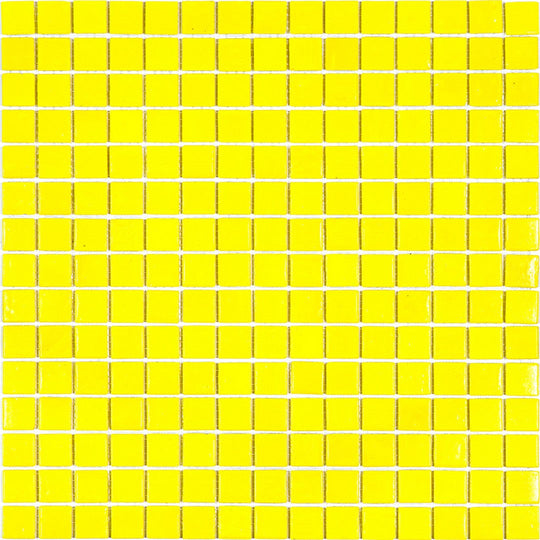 MiR Alma Solid Color 0.8" Sandy Yellow 12" x 12" Glass Mosaic