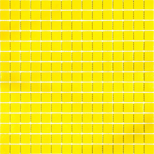 MiR Alma Solid Color 0.8" Sandy Yellow 12" x 12" Glass Mosaic