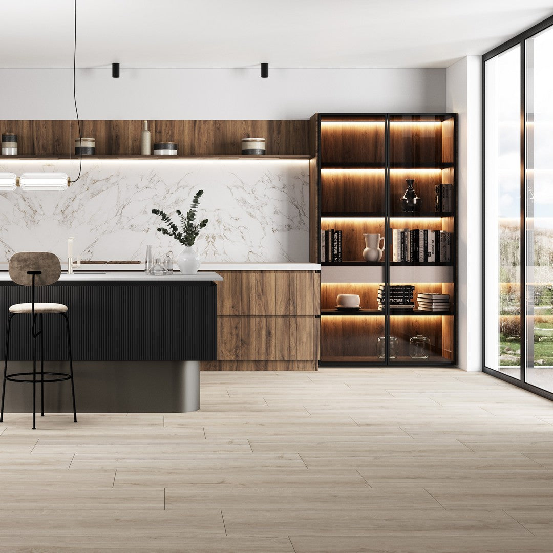 Tesoro-10-x-60-Venatto-Rectified-Matte-Porcelain-Wood-Tile-Almond