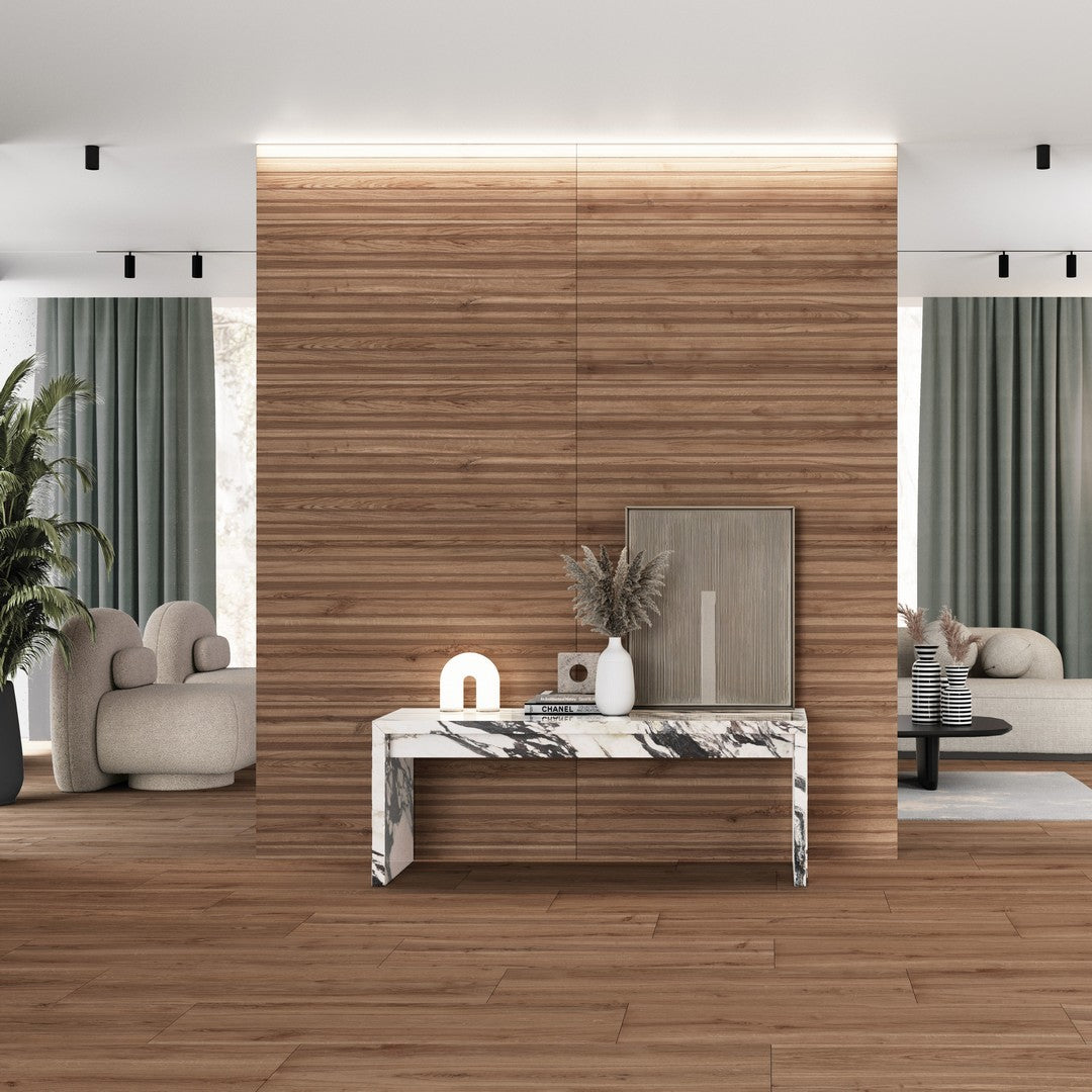 Tesoro-24-x-48-Venatto-Rectified-Matte-Deco-Metric-Porcelain-Wood-Tile-Chestnut