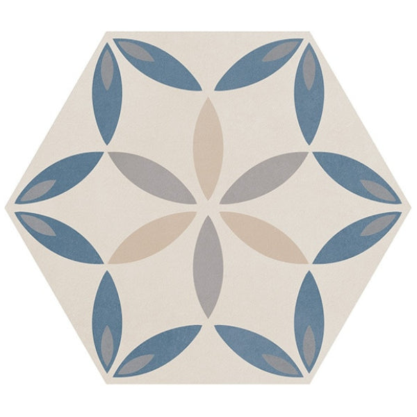 Daltile-Scrapbook-8-x-9-Matte-Porcelain-Deco-Hexagon-Tile-Quilt