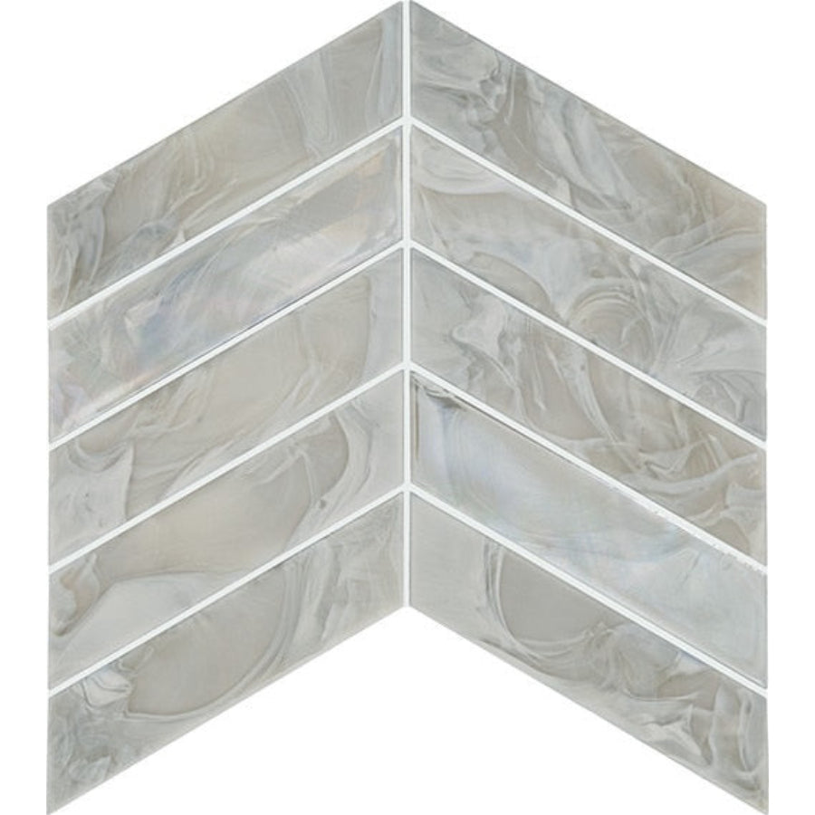 Daltile Starcastle 12" x 13" Satin Glass 1x6" Chevron Mosaic