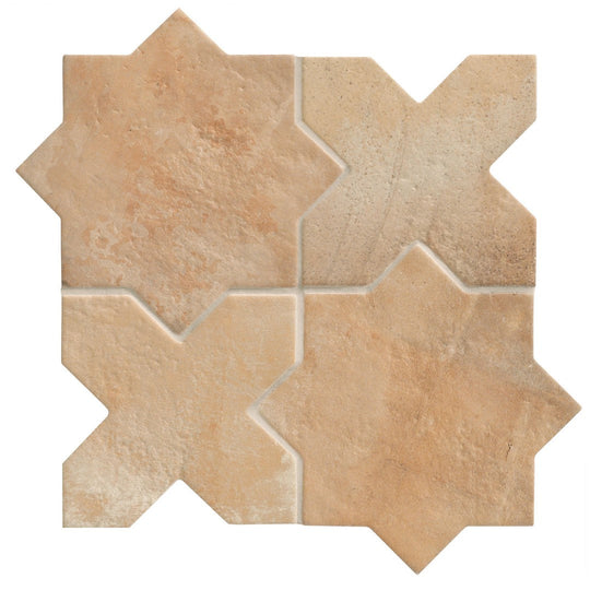 Crossville-6-x-6-Valencia-Matte-Ceramic-Star-Tile-Natural