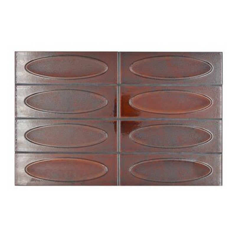 Crossville 2.56" x 7.87" Vintage Oval Texture Glossy Ceramic Wall Tile