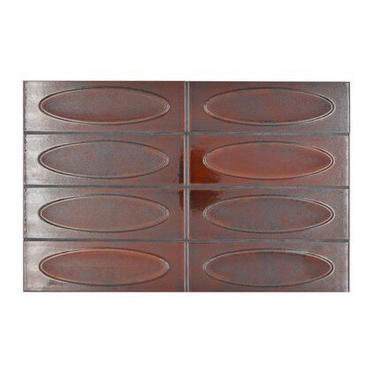 Crossville 2.56" x 7.87" Vintage Oval Texture Glossy Ceramic Wall Tile