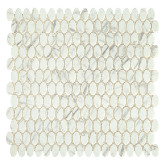 Daltile-Statuette-12-x-12-Matte-Marble-0.5x1-Oval-Mosaic-Silver-Satin