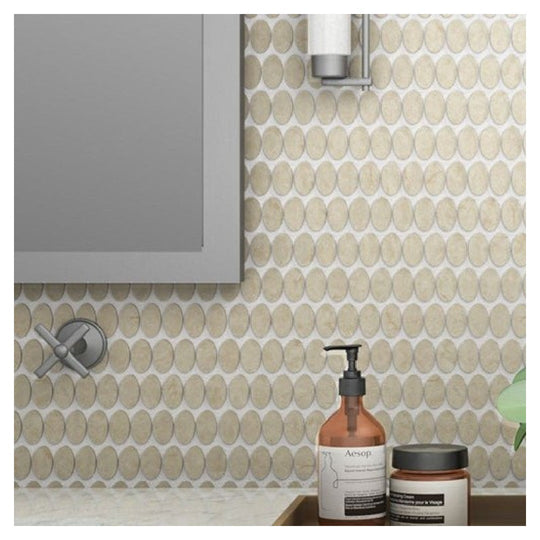 Daltile-Statuette-12-x-12-Matte-Marble-0.5x1-Oval-Mosaic-Venetian-White