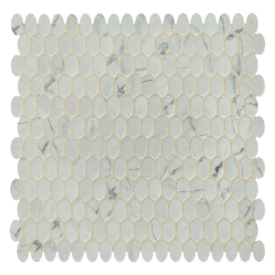 Daltile-Statuette-12-x-12-Matte-Marble-0.5x1-Oval-Mosaic-Paloma-Grey