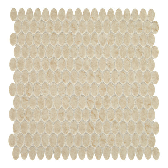 Daltile Statuette 12" x 12" Matte Marble 0.5x1" Oval Mosaic