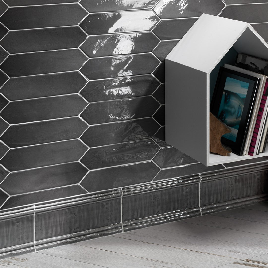 Settecento-3-x-12-Crayons-Glossy-Picket-Ceramic-Wall-Tile-Charcoal