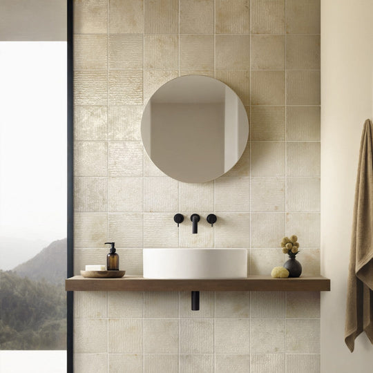 Settecento-6-x-6-Inciso-Glossy-Grooved-Texture-Porcelain-Wall-Tile-Desert