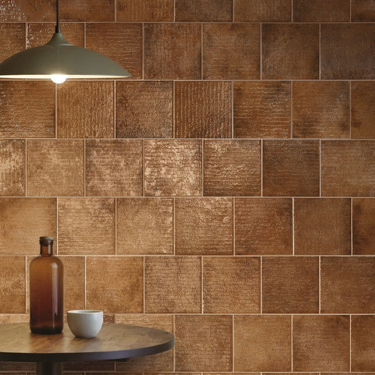 Settecento-6-x-6-Inciso-Glossy-Grooved-Texture-Porcelain-Wall-Tile-Earth
