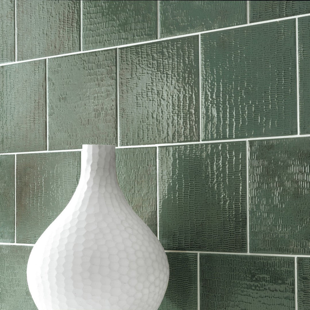 Settecento-6-x-6-Inciso-Glossy-Grooved-Texture-Porcelain-Wall-Tile-Jade