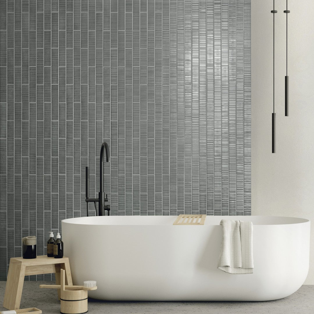 Settecento-2-x-9-Vibrant-Glossy-Porcelain-Wall-Tile-Pewter