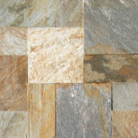 MS International Golden White 16" x RL Gauged Back Quartzite Patterns Tile