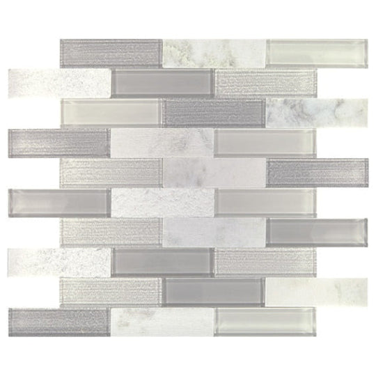 Daltile-Simplystick-Mosaix-12-x-12-Mixed-Glass-1.25x4-Brick-Joint-Mosaic-Stormy-Mist-and-Glass-Blend