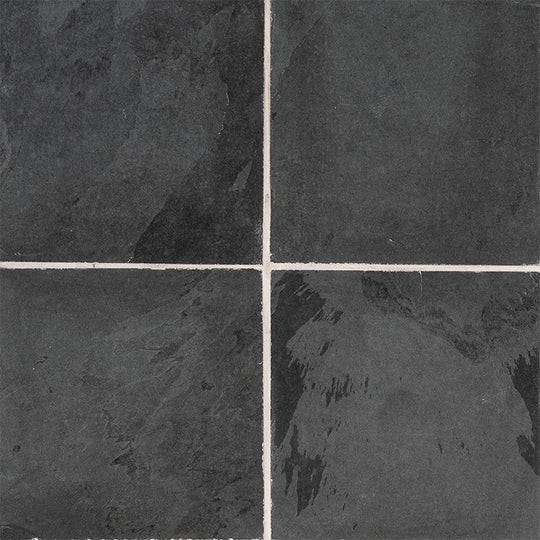 MS International Montauk Black 12" x 12" Gauged Back Slate Tile