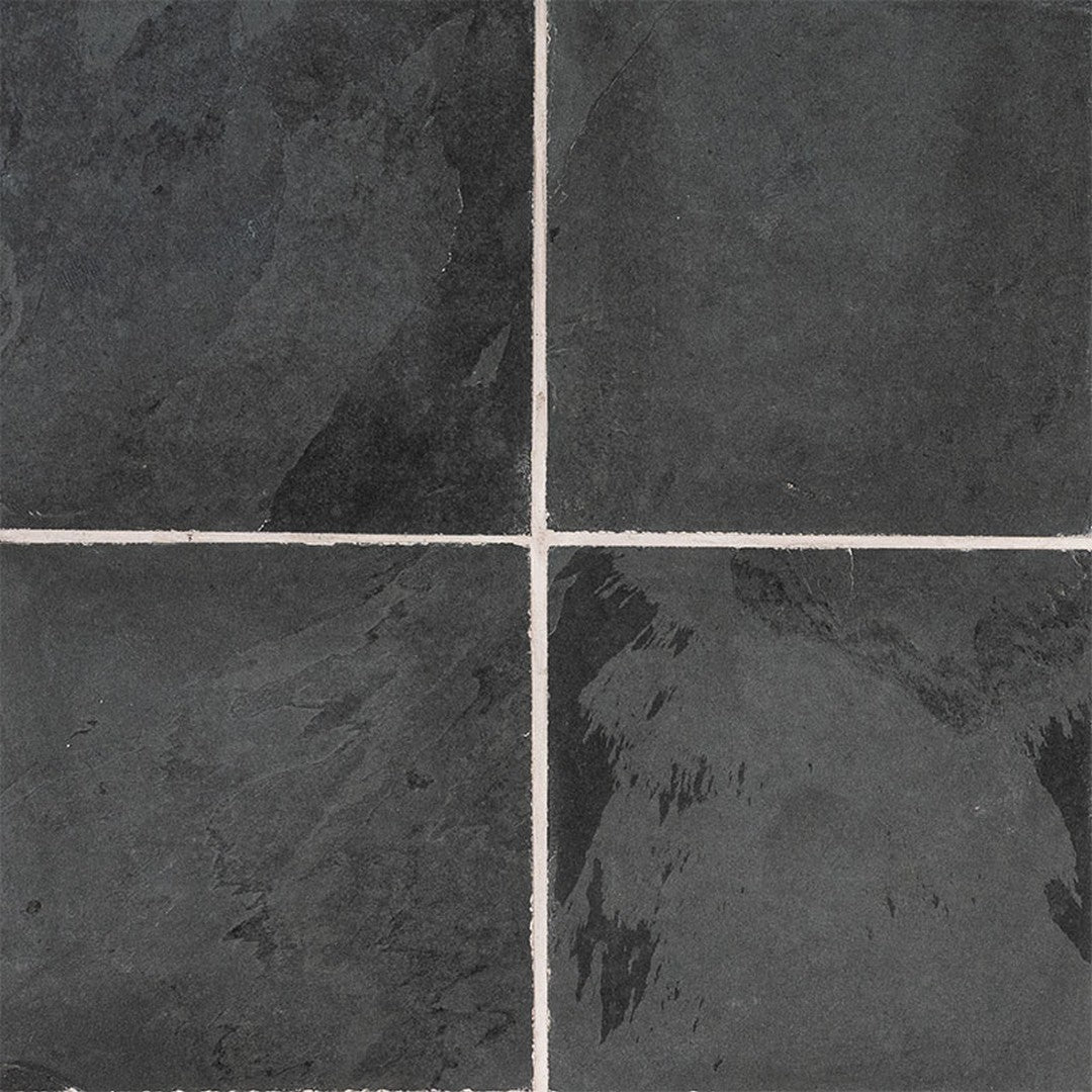 MS International Montauk Black 16" x 16" Gauged Back Slate Tile