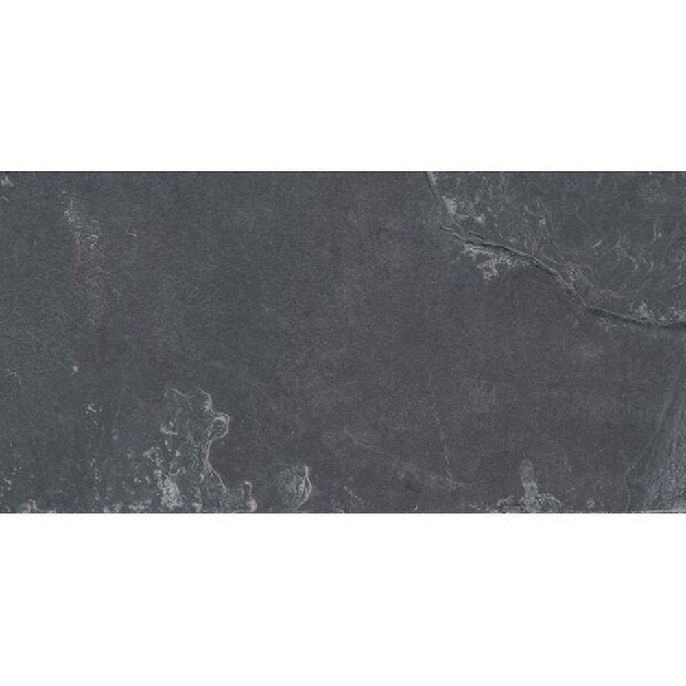 MS International Montauk Black 16" x 24" Gauged Back Slate Tile