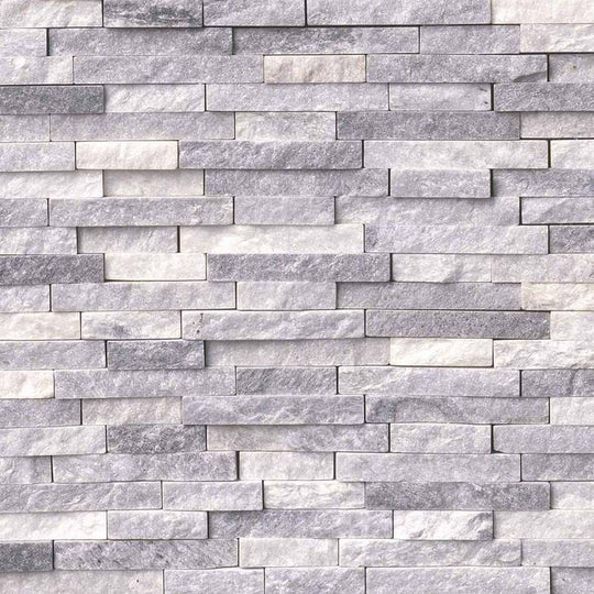 MS International Alaskan Gray 12" x 12" Bumpy Marble Splitface Mosaic