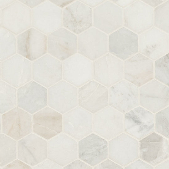 MS International Arabescato Venato 12" x 12" Honed Marble Hexagon 2" Mosaic