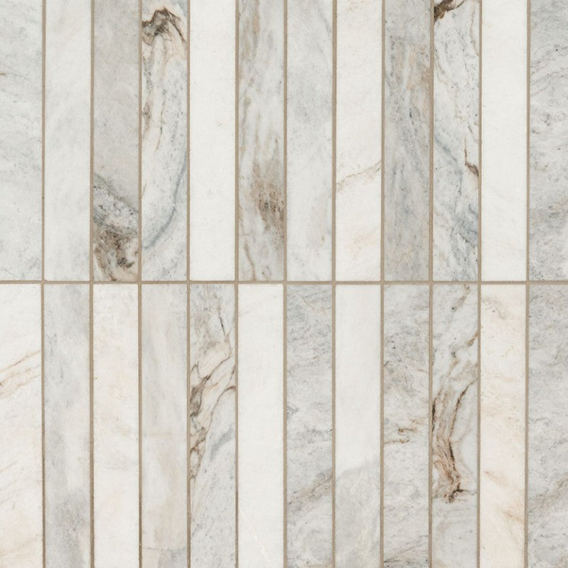 MS International 2" x 12" Arabescato Venato Marble Mosaic