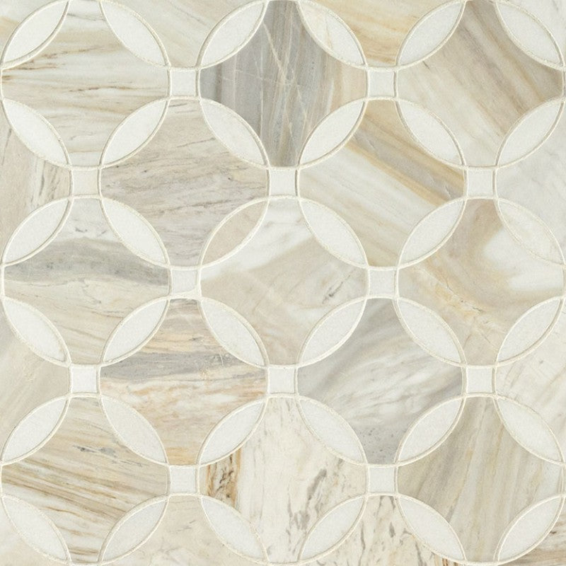 MS International 10.38" x 10.38" Athena Gold Marble Mosaic