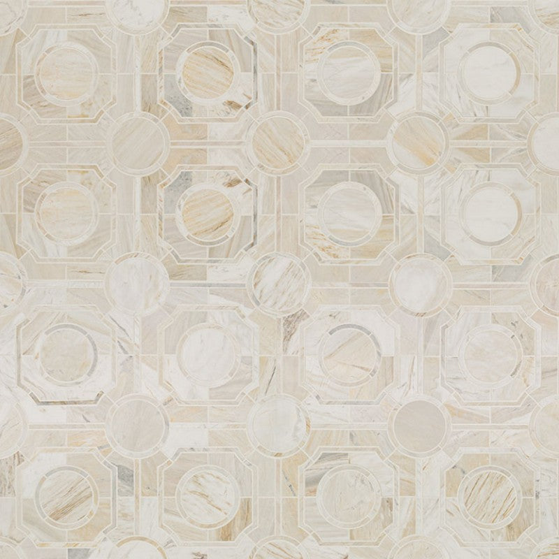 MS International 10.14" x 10.14" Athena Gold Marble Mosaic