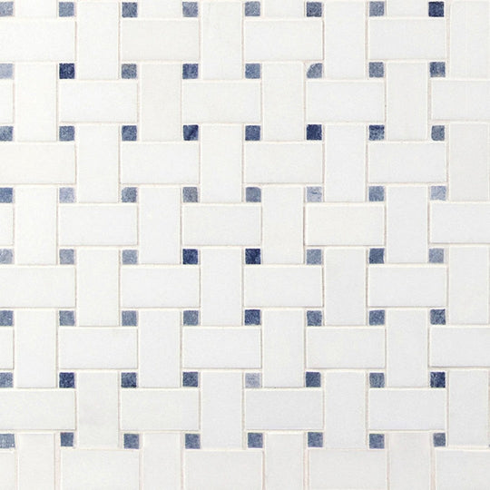 MS International Azula 12" x 12" Polished Marble Basketweave Mosaic