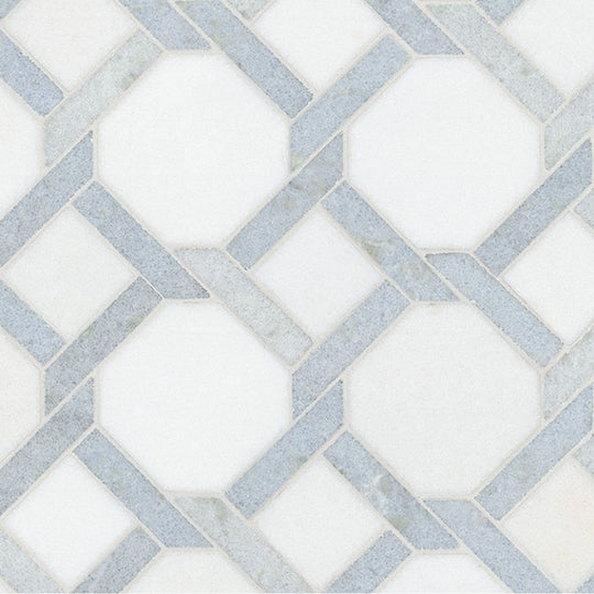 MS International 11" x 11" Azula Kaya Polished Geometric Marble Mosaic
