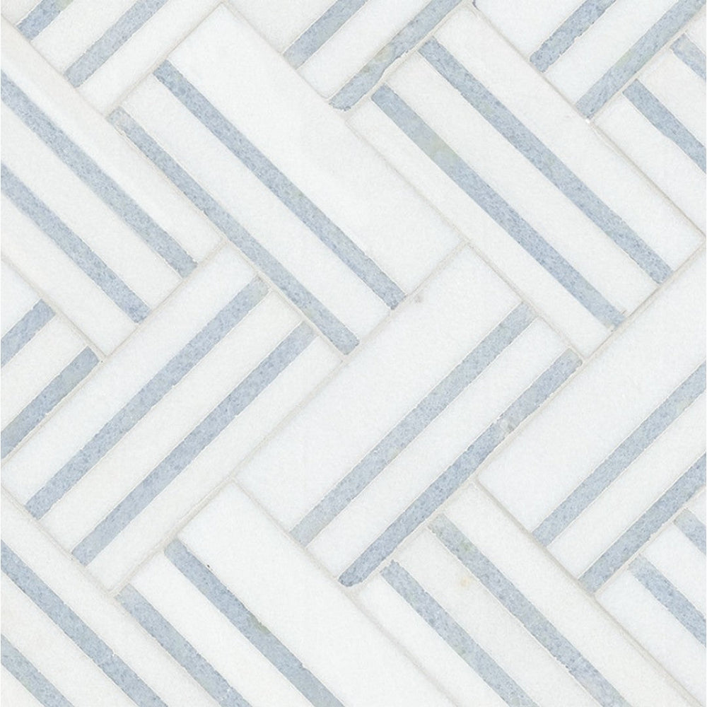 MS International 8" x 13" Azula Linea Polished Geometric Marble Mosaic
