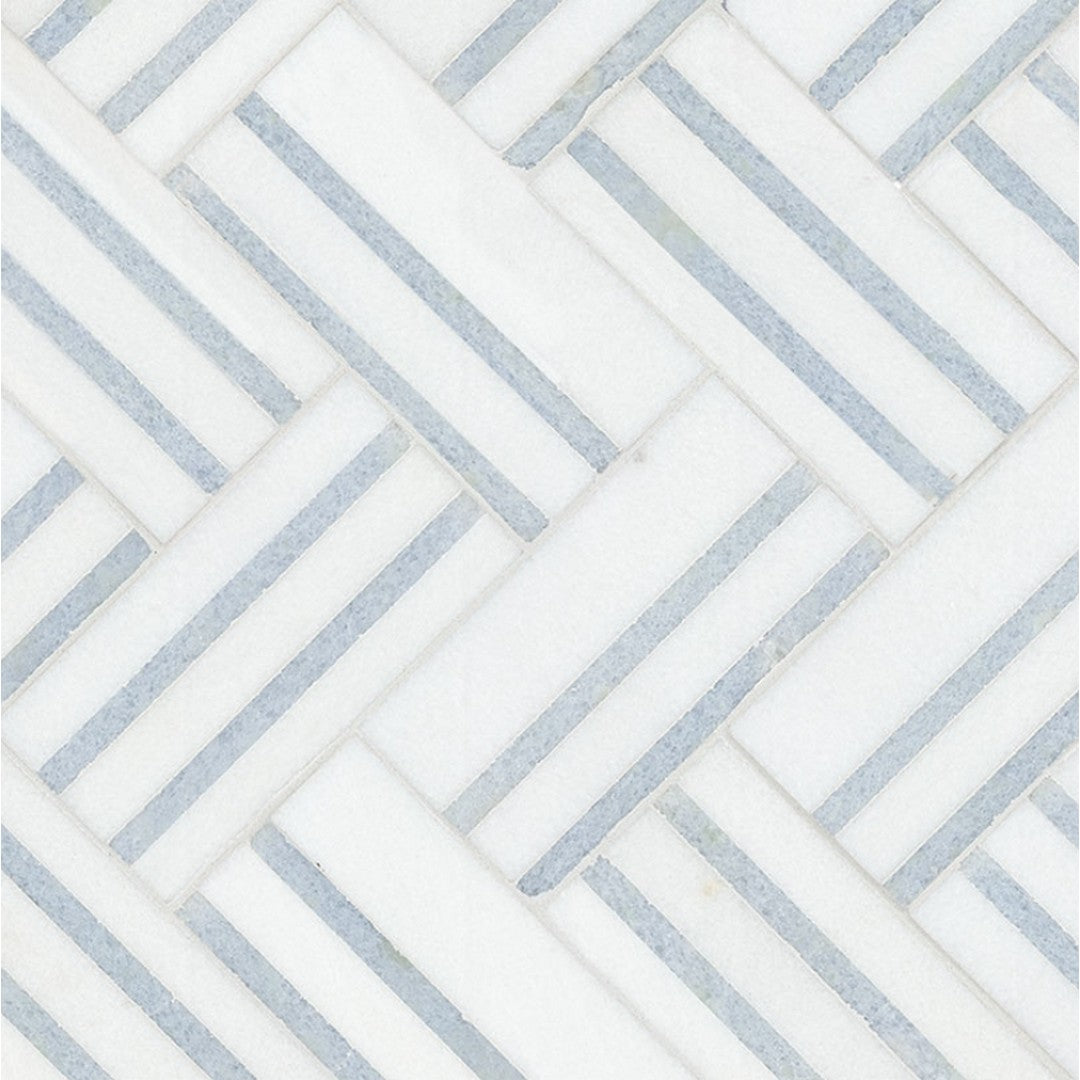 MS International 8" x 13" Azula Linea Polished Geometric Marble Mosaic
