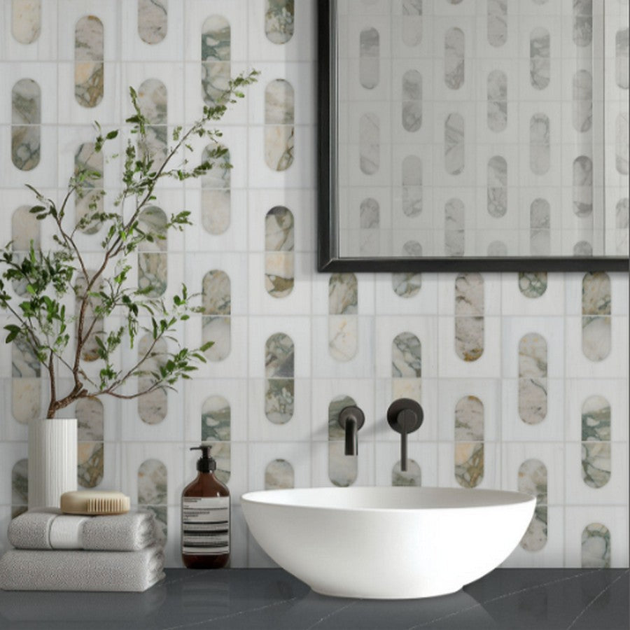 MS-International-12-x-12-Bianco-Dolomite-Moderno-Polished-Geometric-Marble-Mosaic
