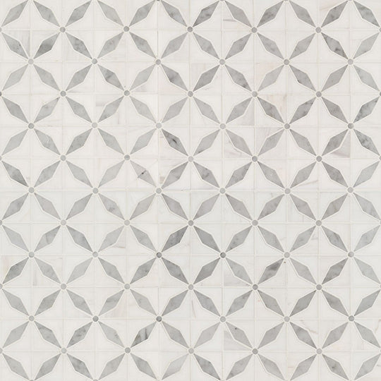 MS International Bianco Dolomite 12" x 12" Polished Marble Starlite Mosaic