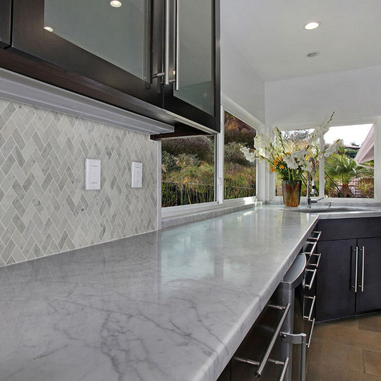 MS-International-Carrara-White-12-x-12-Honed-Marble-Herringbone-1x2-Mosaic-Carrara-White