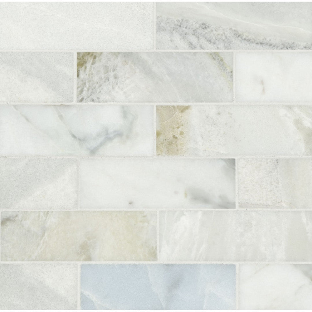 MS International 12" x 12" Cloudland Polished 2X6" Subway Marble Mosaic