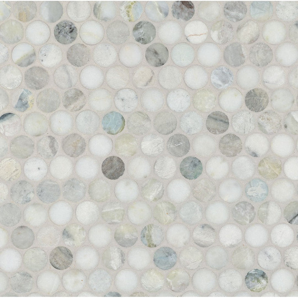 MS International 12" x 12" Cloudland Polished Round Pattern Marble Mosaic
