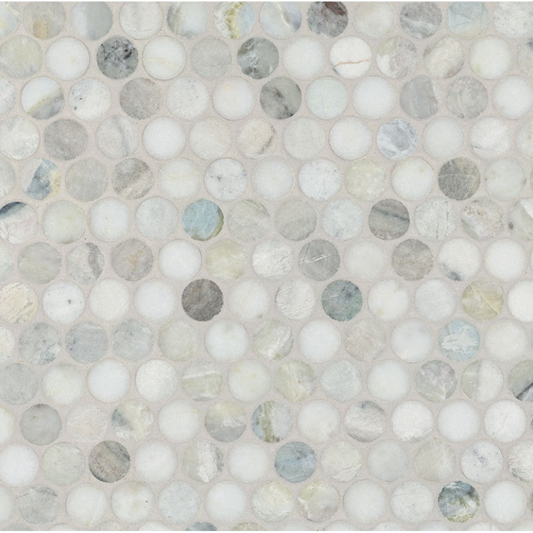 MS International 12" x 12" Cloudland Polished Round Pattern Marble Mosaic