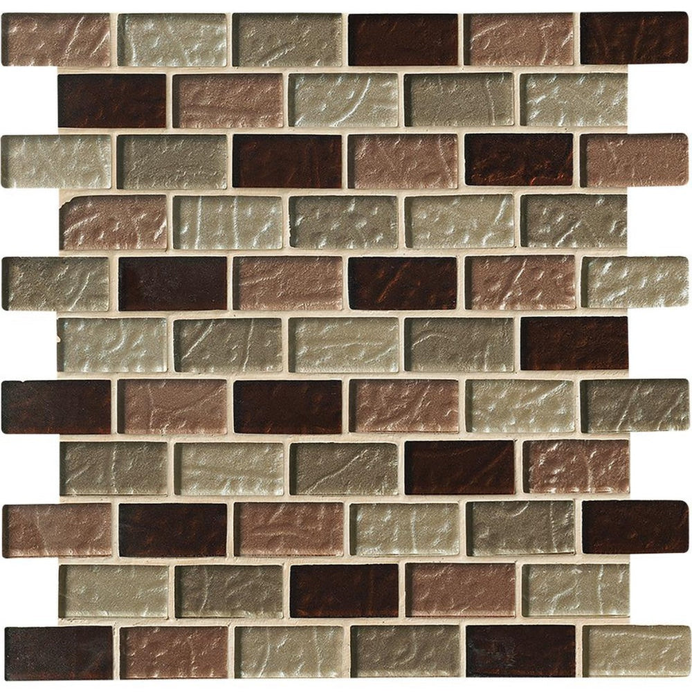 MS International Ayres Blend 12" x 12" Glossy Glass Brick 1x2 Mosaic