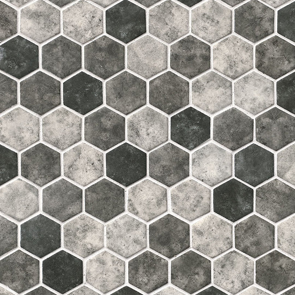 MS International Urban Tapestry 11.9" x 11.9" Mixed Finish Glass Hexagon 2" Mosaic