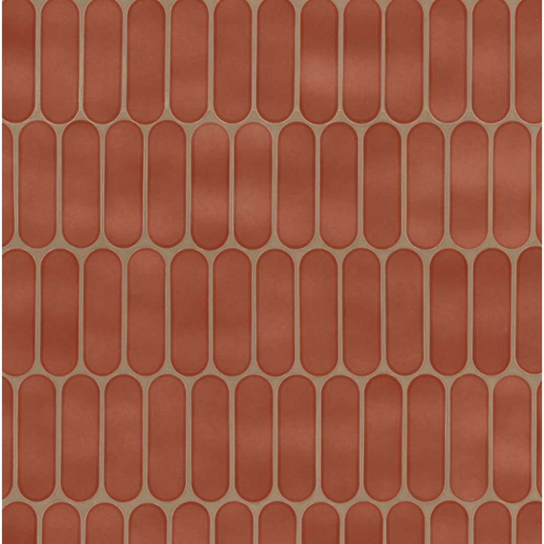 MS International 12" x 12" Terra Glossy Ellipse Interlocking Glass Mosaic